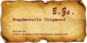Bogdanovits Zsigmond névjegykártya