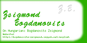 zsigmond bogdanovits business card